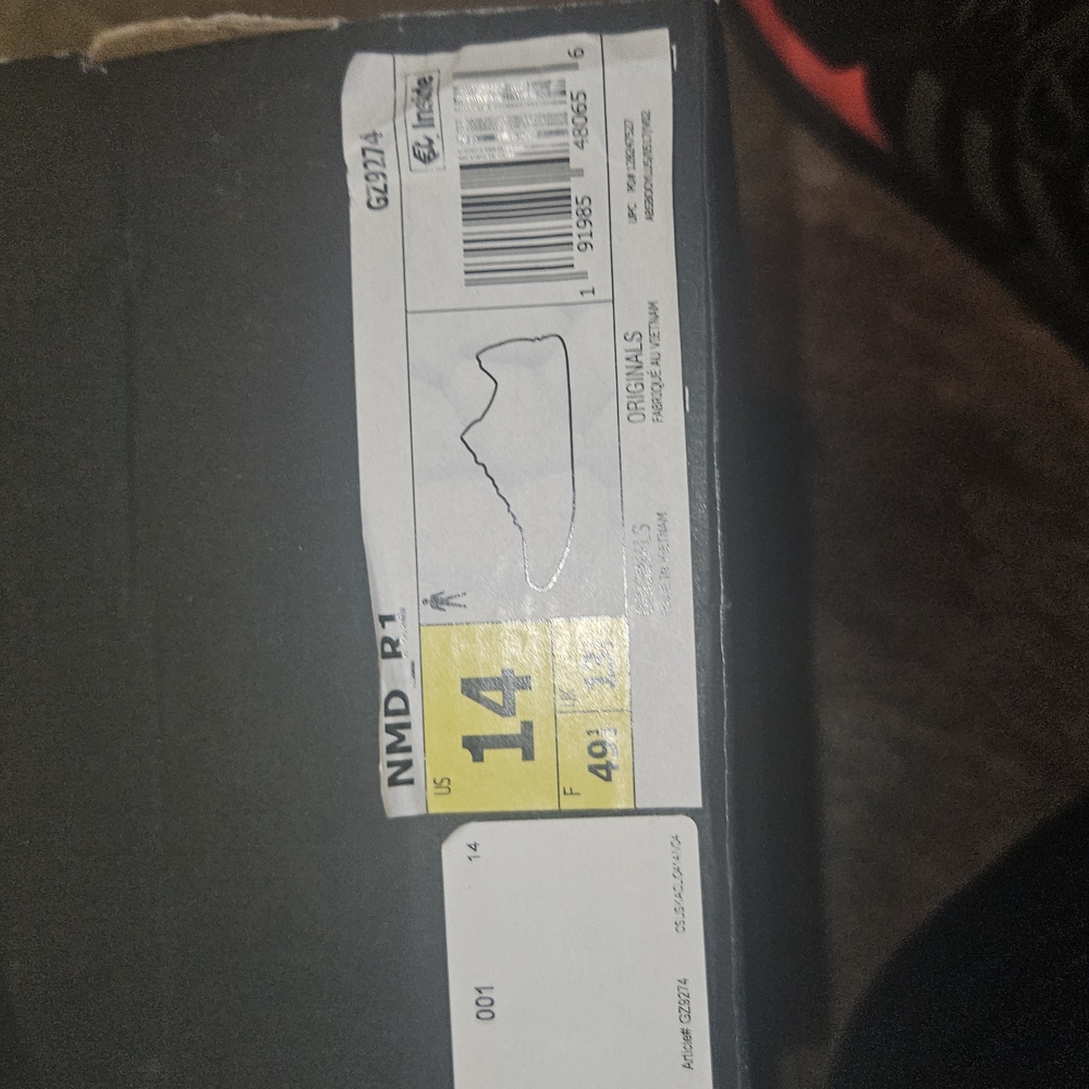 Adidas NMD R1 - Black and Red Sneakers - Size 14 - Picture 3 of 9